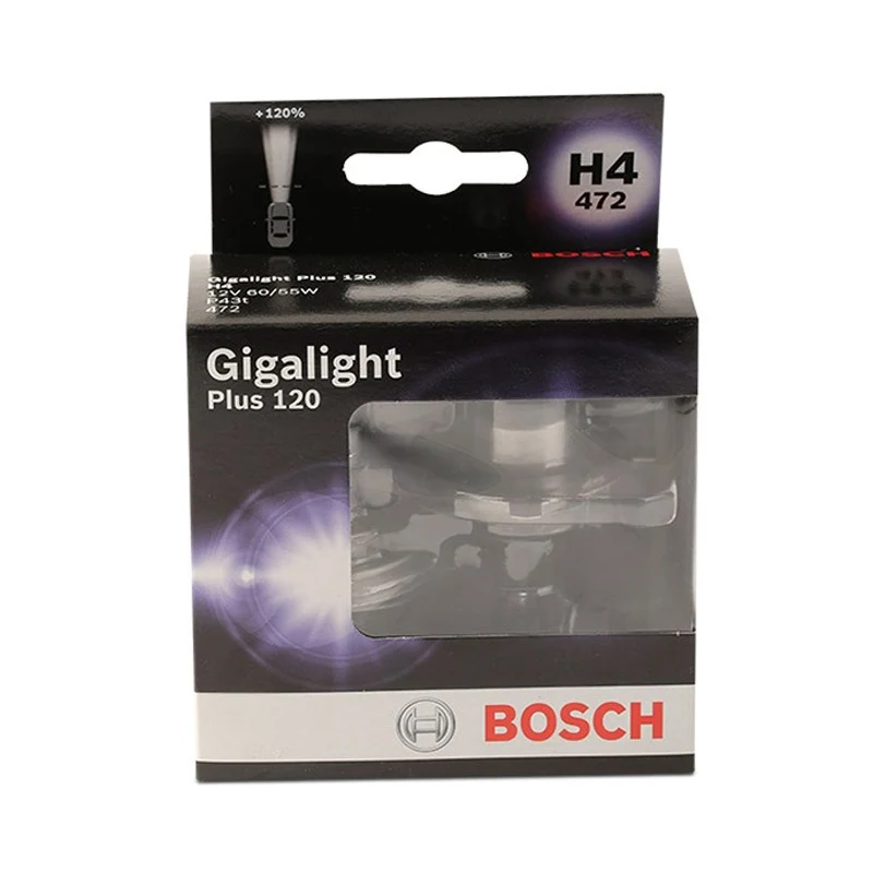 Pack 2 ampoules BOSCH 1987301106 projecteur longue portée H4 12V 60W P43t