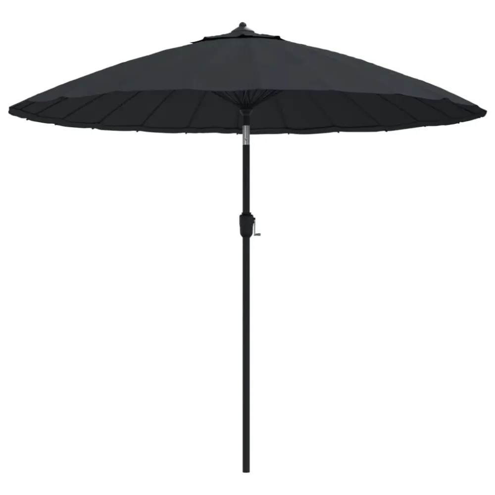 Parasol d'extérieur avec mât en aluminium 270 cm noir 02_0008222