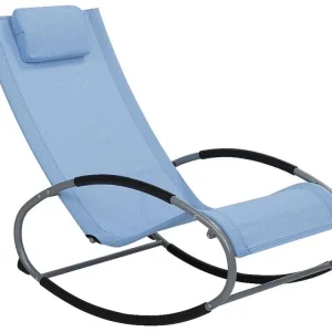 Rocking Sun Lounger Blue CAMPO