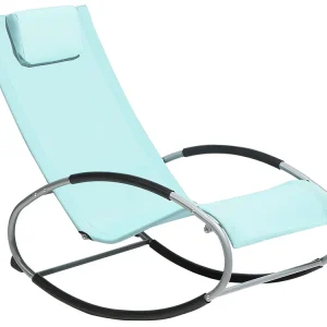 Rocking Sun Lounger Light Blue CAMPO