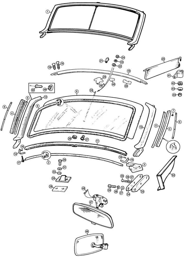 WINDSCREEN MGB ROADSTER (1972-80)