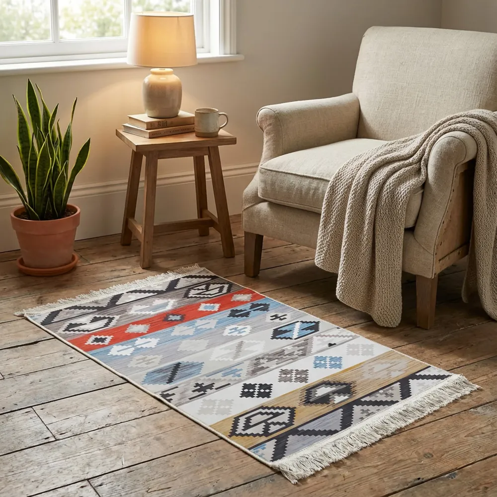 1 x 1.5m Modern Geometric Design Carpet Multicoloured