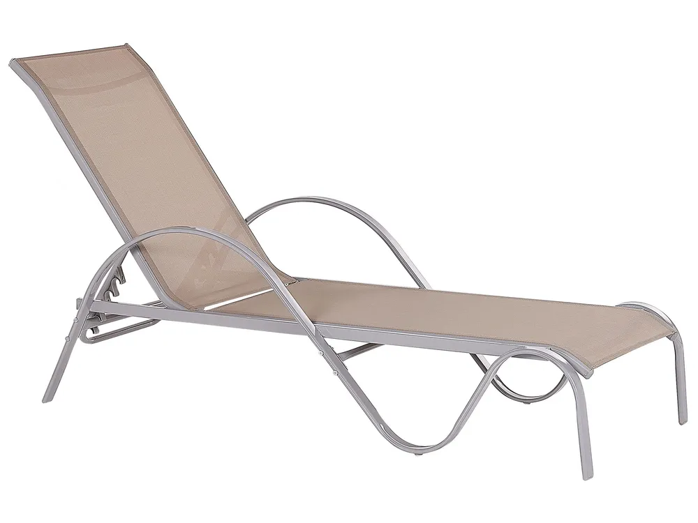 Acier Reclining Sun Lounger Light Brown PROCIDA par Akrapovič
