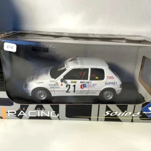 Amortisseur arrière Peugeot 205 GTI blanche numéro 21 - Rallye 1988 (Solido référence 9047) - Echelle 1/18ème