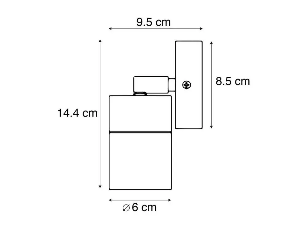 Applique d'extérieur noir réglable IP44 - Solo avec Garantie Constructeur