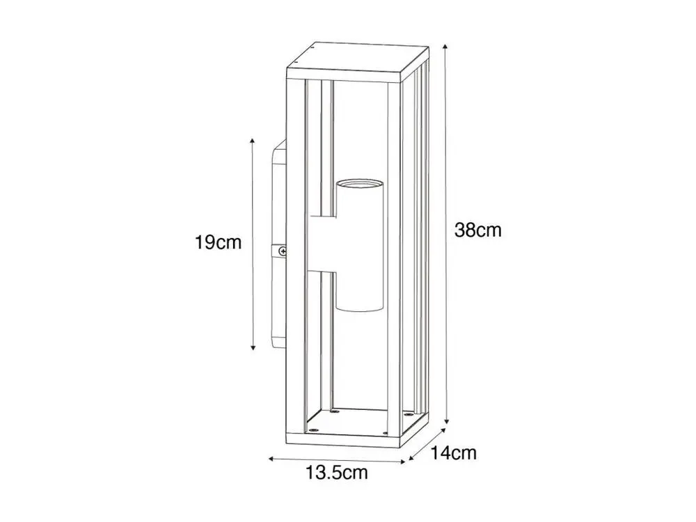 Applique d'extérieur noire avec verre nervuré 2 lumières IP44 - Charlois avec Garantie Constructeur