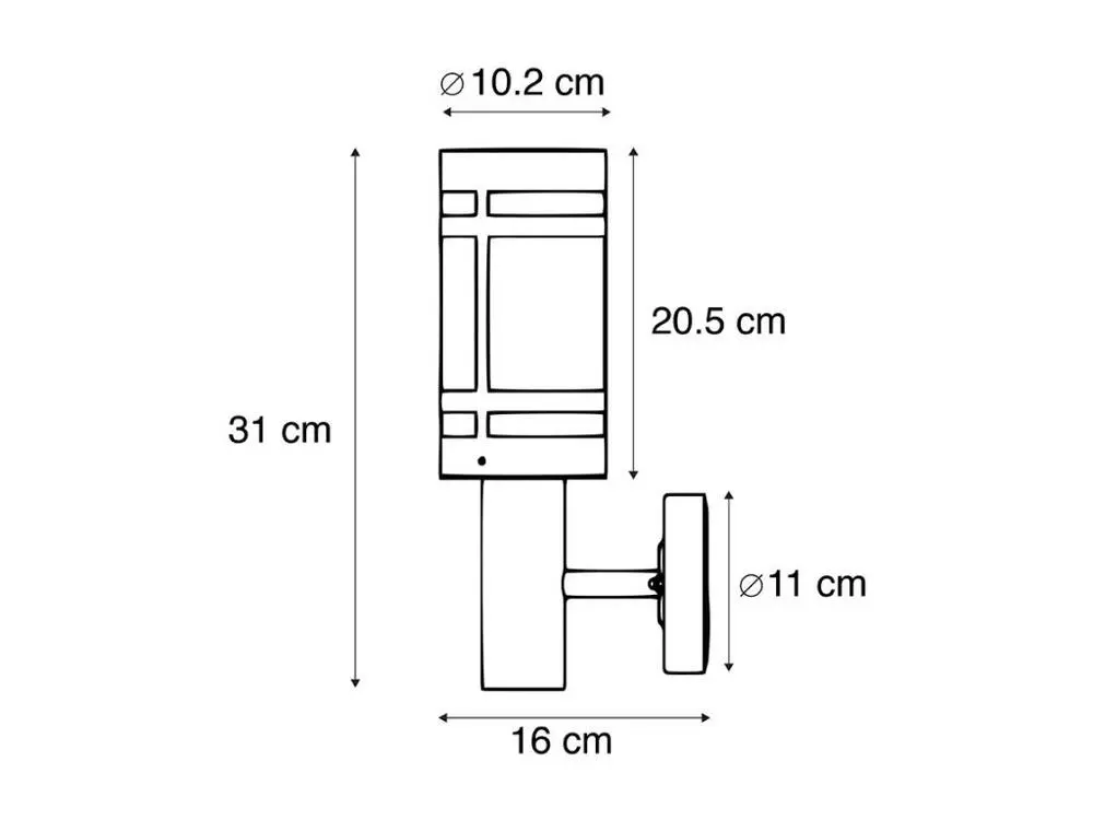 Applique d'extérieur récent noir IP44 - Gleam pour remplacement usure