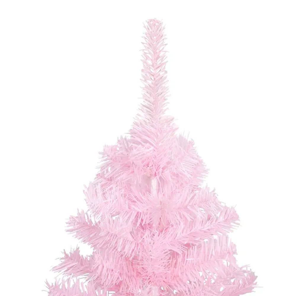 Arbre de Noël artificiel pré-éévidenté et boules rose 210 cm VINYLE pour usage intensif