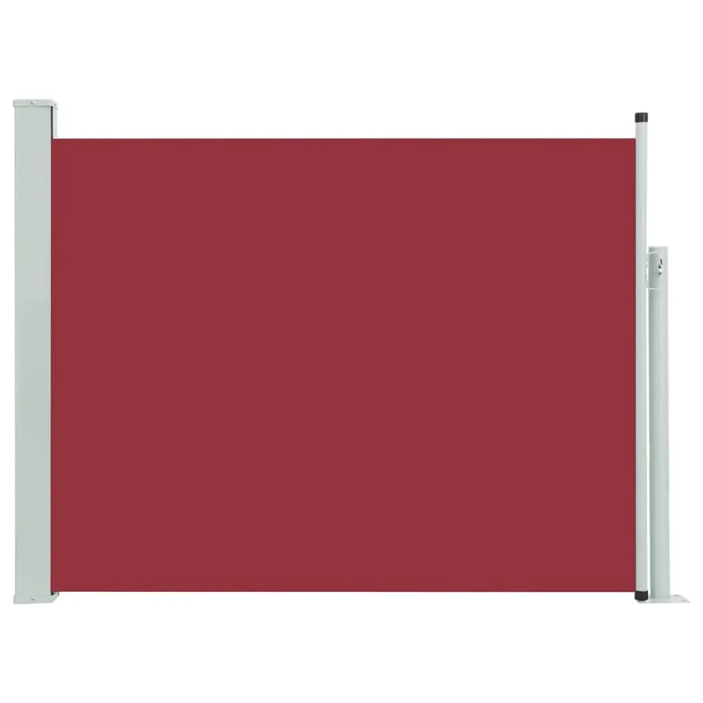 Auvent latéral rétractable de patio 140x500 cm Rouge pour amélioration performances