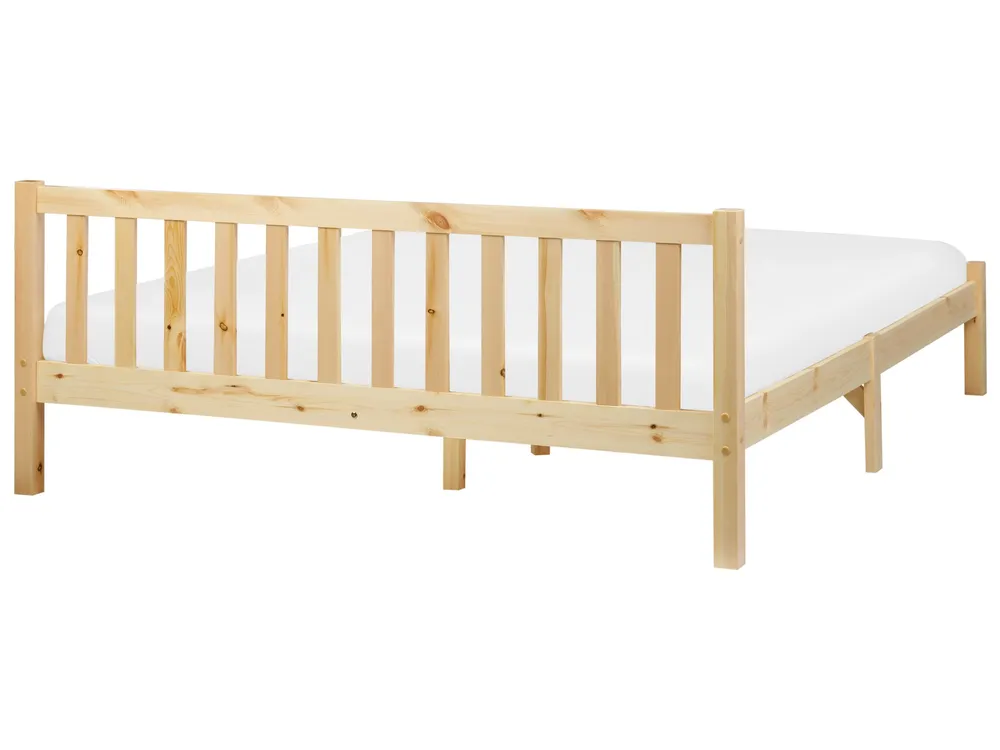 En bois EU King Size Bed Light FLORAC