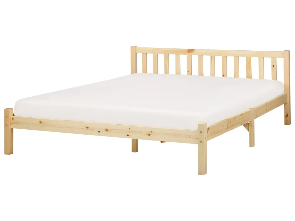 En bois EU King Size Bed Light FLORAC
