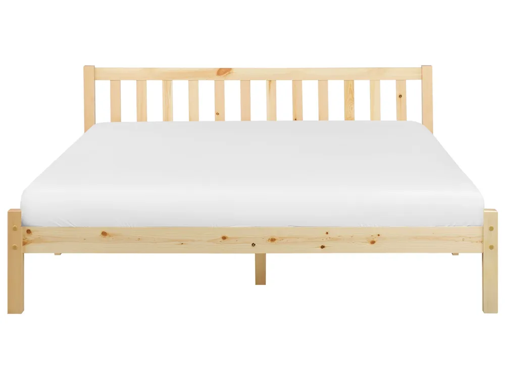 En bois EU King Size Bed Light FLORAC