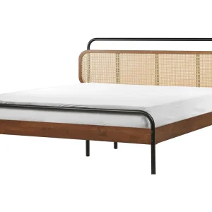 Bois naturel EU King Size Bed Dark BOUSSICOURT