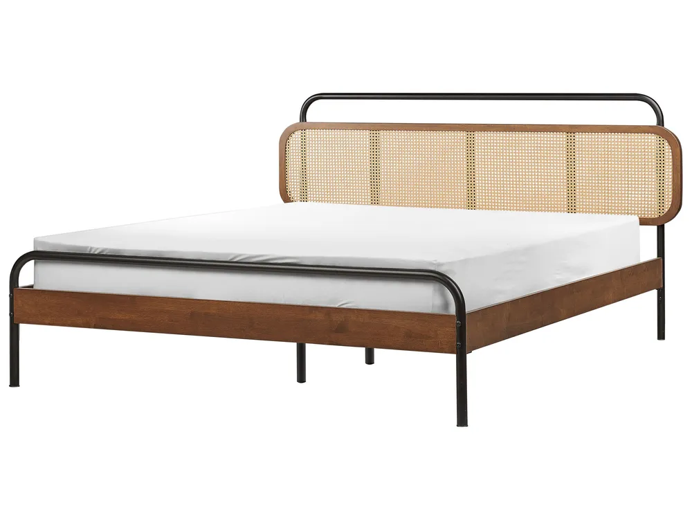 Bois naturel EU King Size Bed Dark BOUSSICOURT