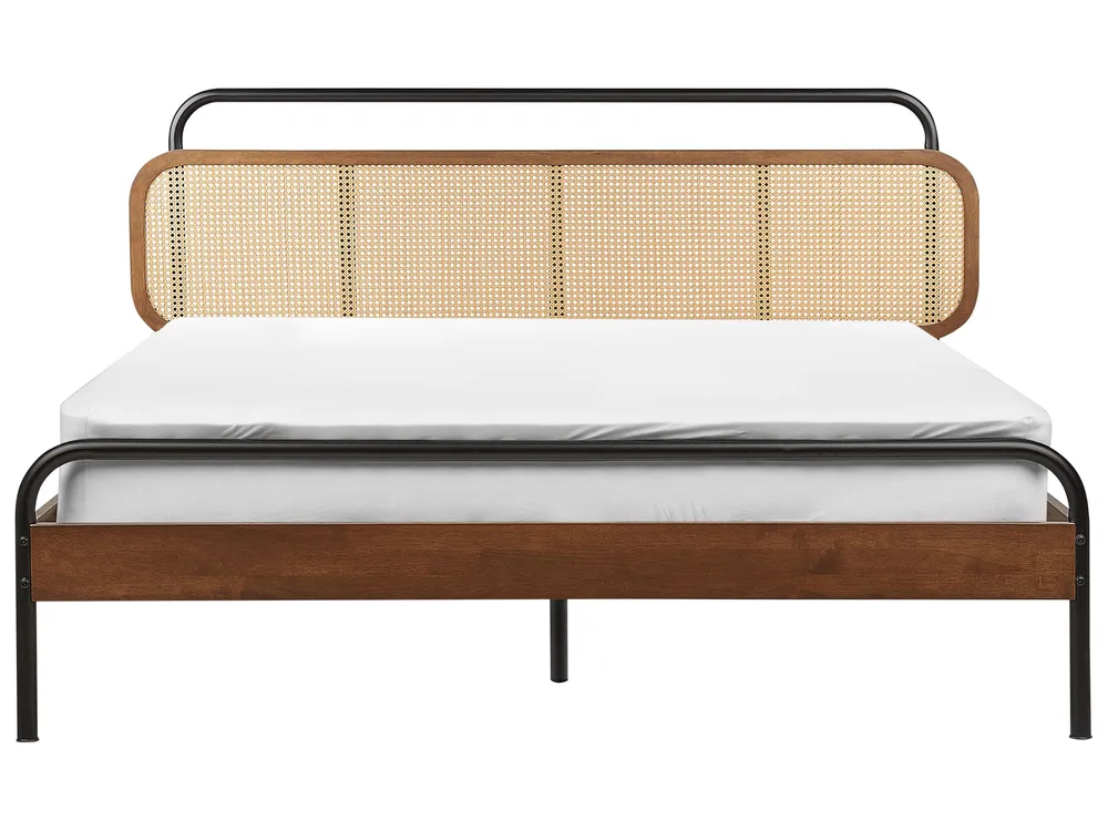 Bois naturel EU King Size Bed Dark BOUSSICOURT