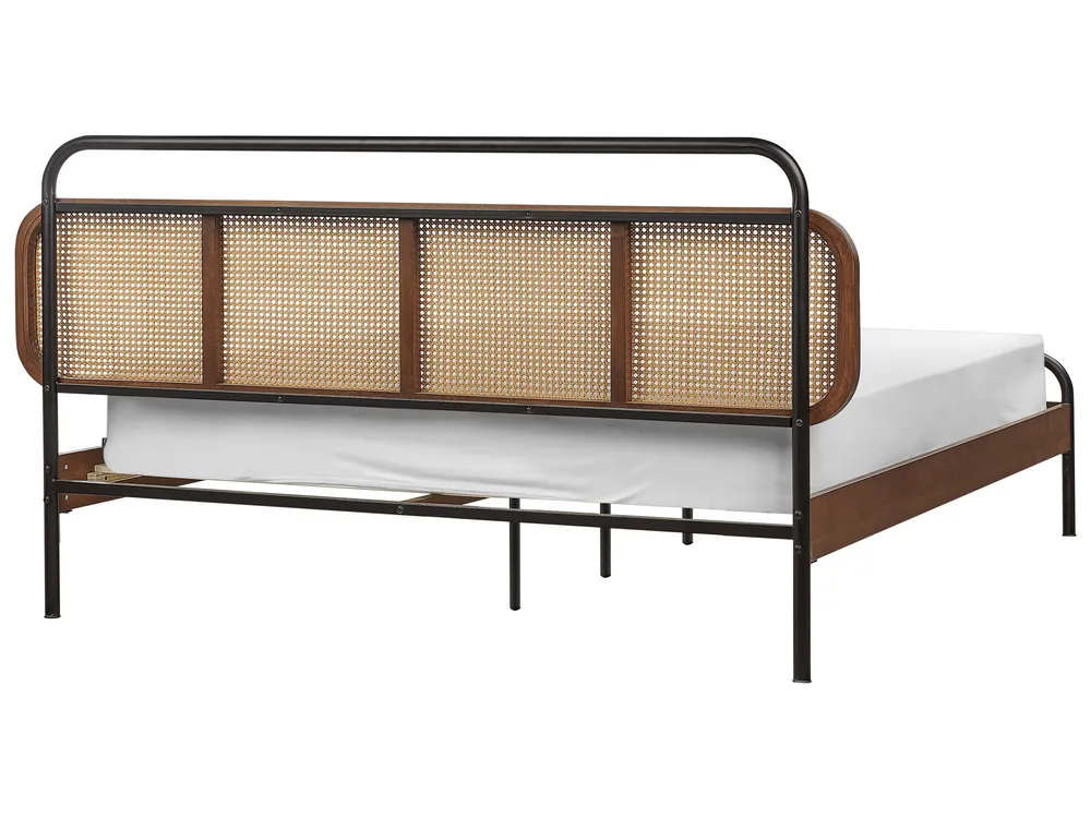 Bois naturel EU King Size Bed Dark BOUSSICOURT