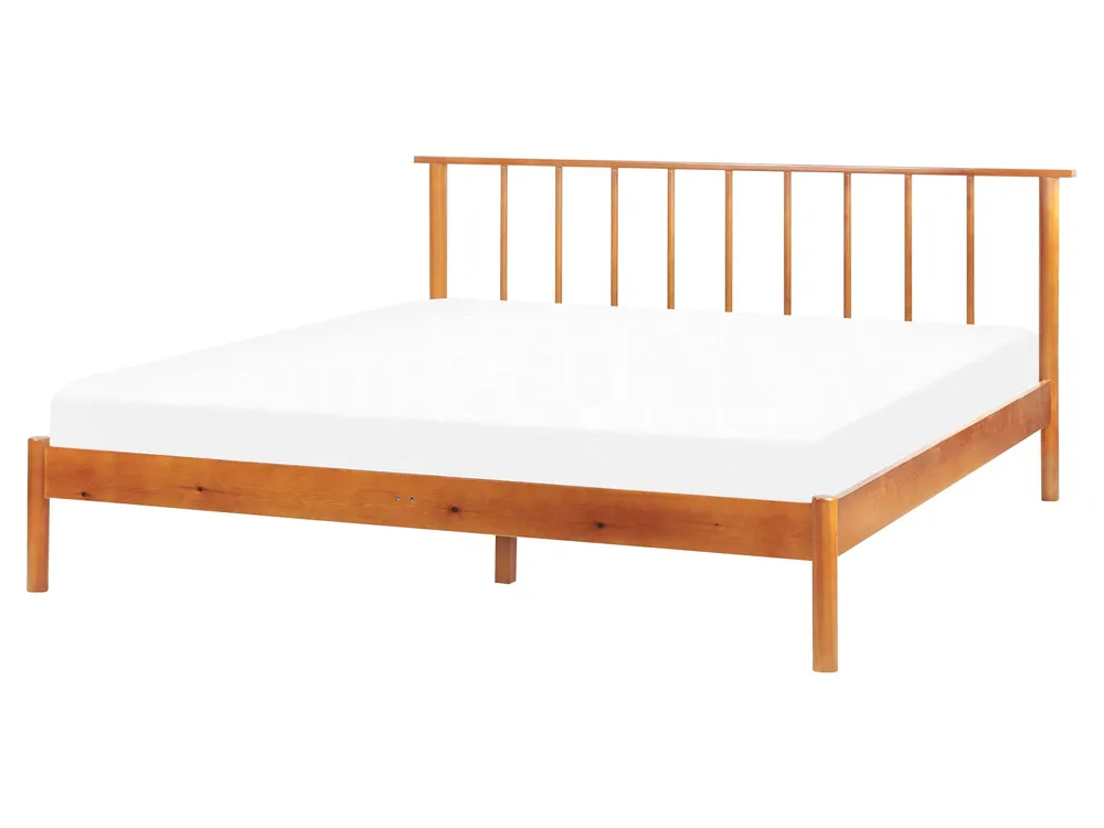 Bois naturel EU King Size Bed Light BARRET II