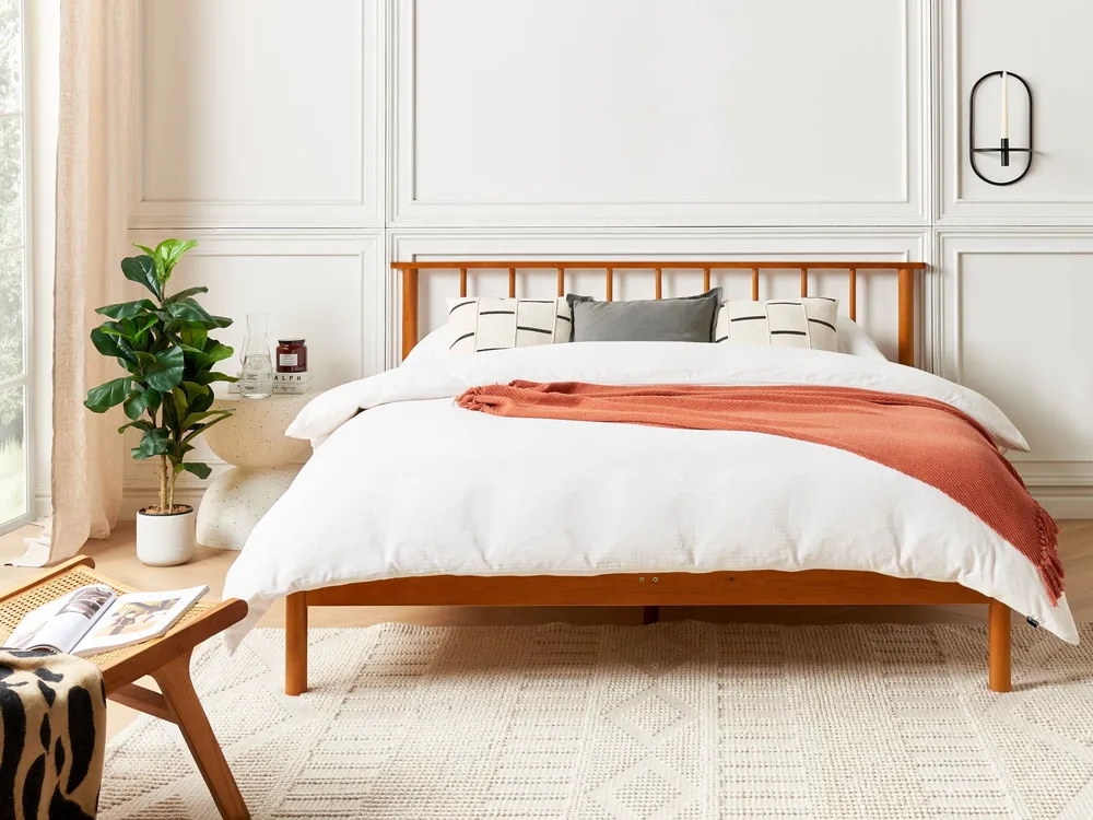 Bois naturel EU King Size Bed Light BARRET II