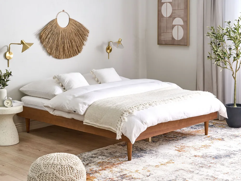 Bois naturel EU King Size Bed Light TOUCY avec meilleure adhérence