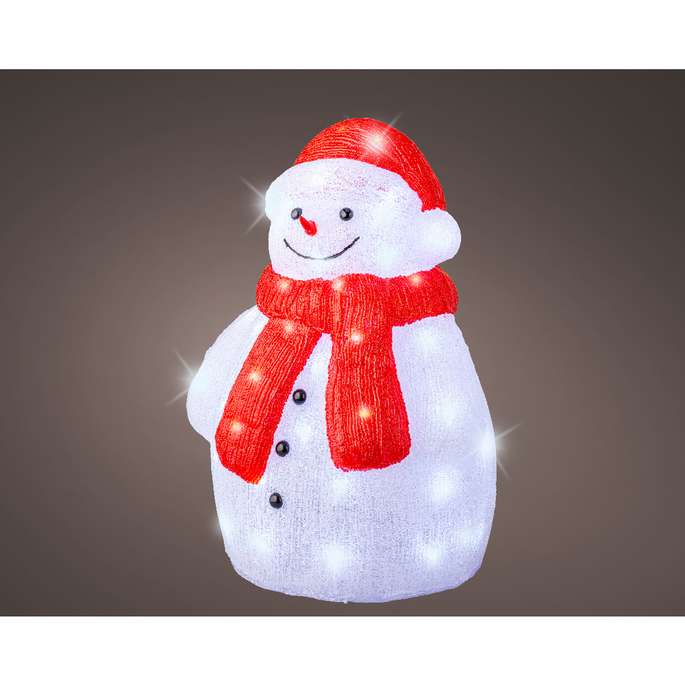 Bonhomme neige 60 led extérieur blanc 9.5X34.5 h46.5cm