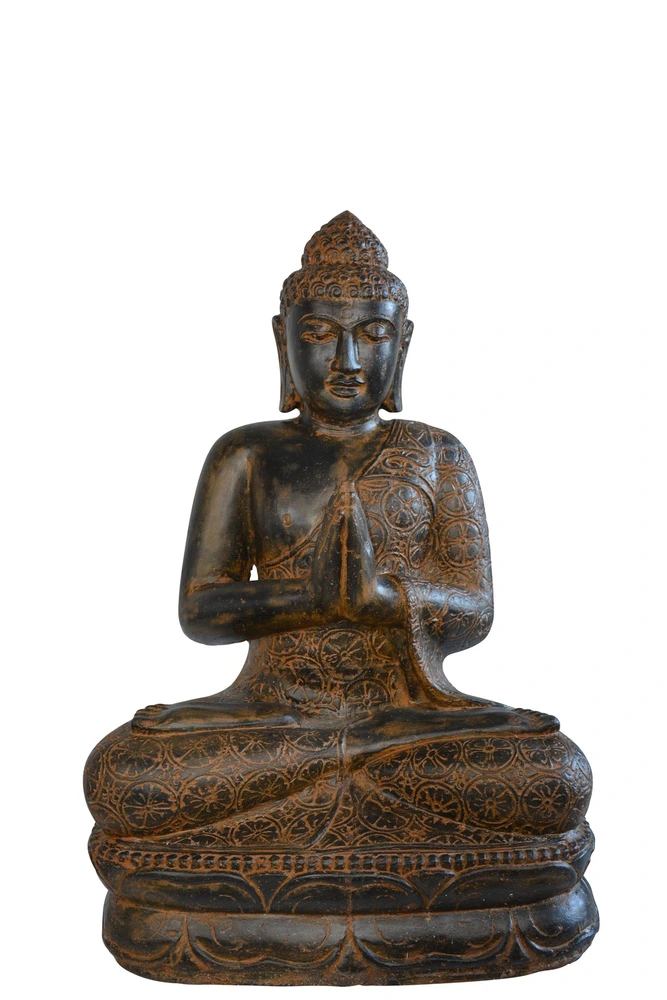 Bouddha assis salutation 100cm avec rivets de maillon