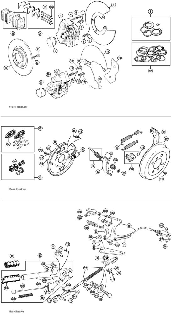 BRAKE CALIPER, FRONT, LH, TYPE 14