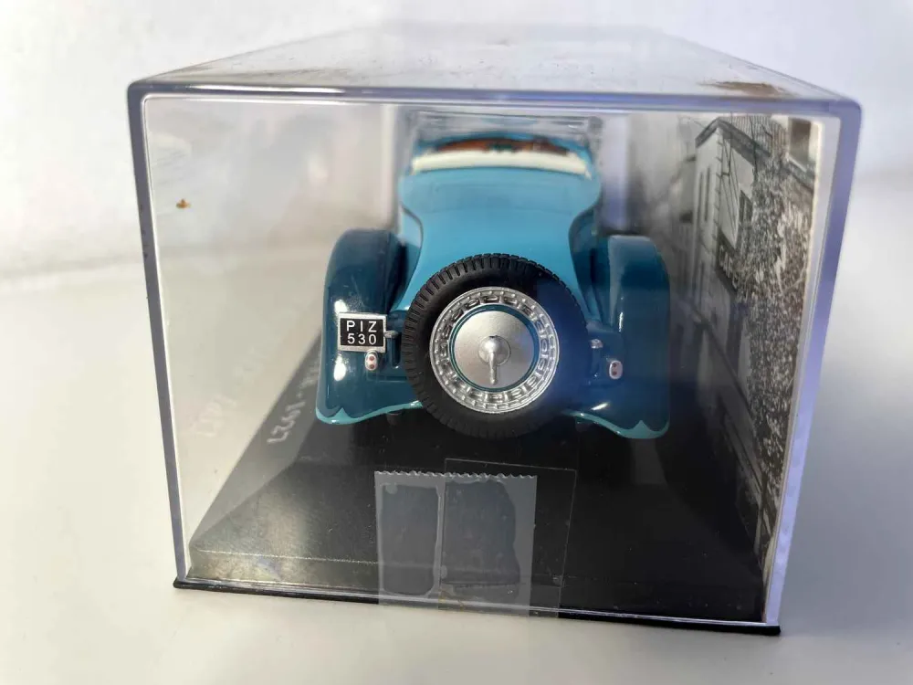 Bugatti 41 Royale Roadster bleu/vert de 1927 en acier inoxydable