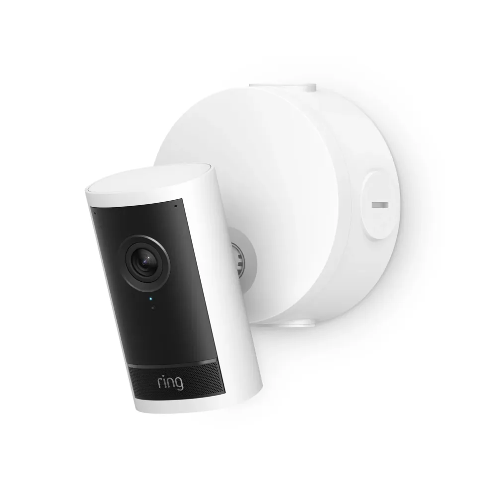 Caméra extérieure Pro avec adaptateur PoE (nouvelle génération) ( Outdoor Camera Pro) avec meilleure adhérence Blanc