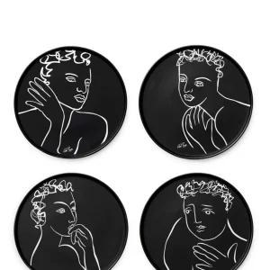 Carrol Boyes 4 Piece Compelling Side Plate - Noir jais