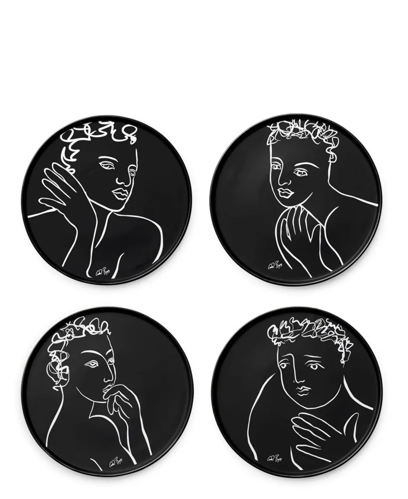 Carrol Boyes 4 Piece Compelling Side Plate - Noir jais