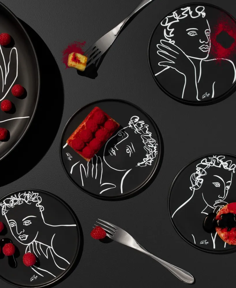 Carrol Boyes 4 Piece Compelling Side Plate - Noir jais