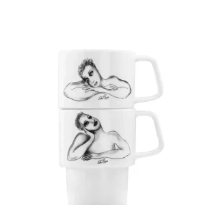 Carrol Boyes 2 Piece Eye To Eye Accumulable Mug Set - White pour amélioration performances