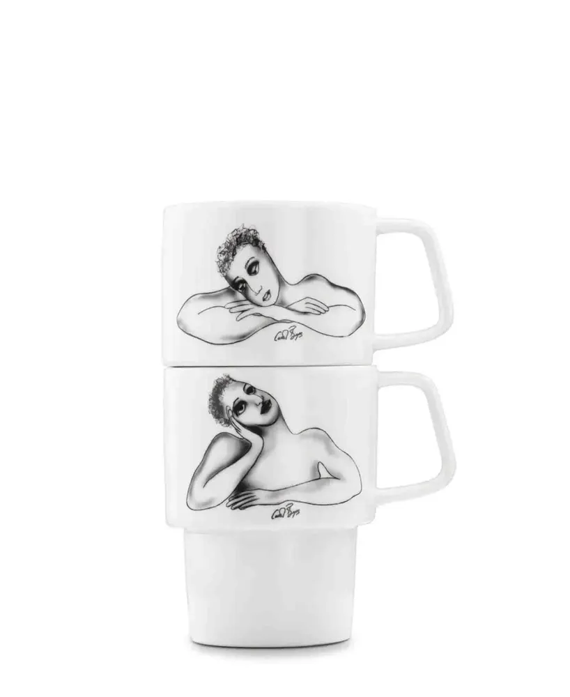Carrol Boyes 2 Piece Eye To Eye Accumulable Mug Set - White pour amélioration performances