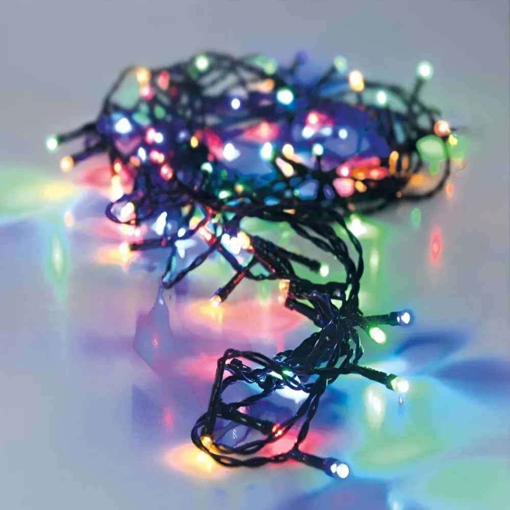Certifié OEM Chaîne lumineuse extérieure LED RGB 18 mètres, fil noir
