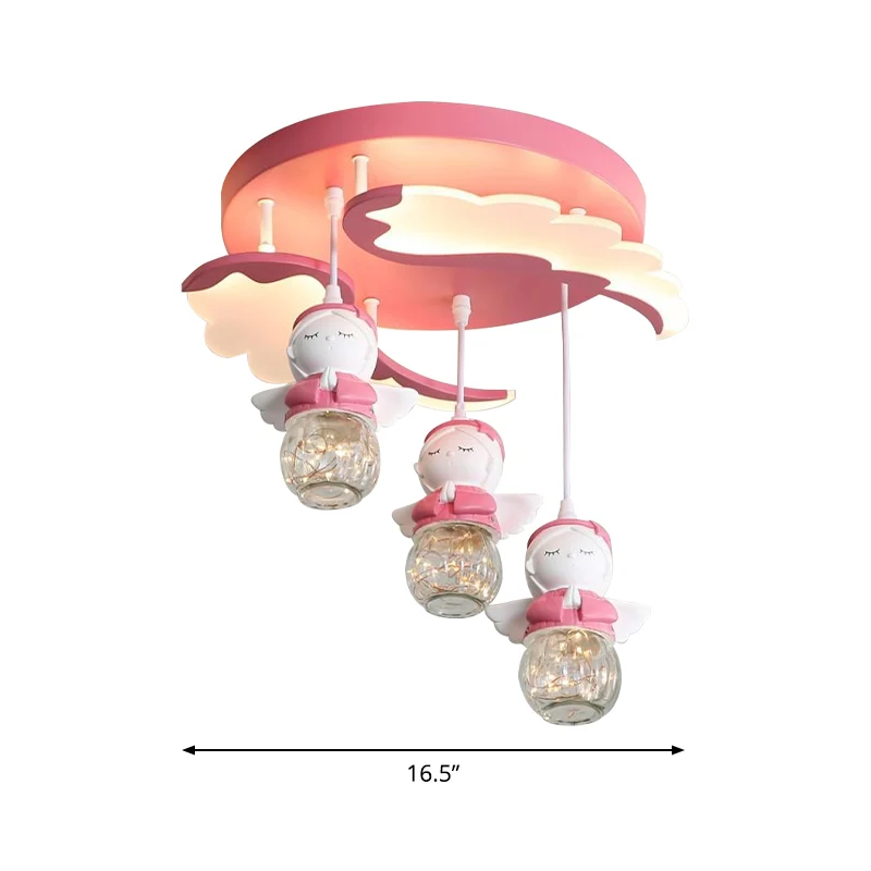 Certifié OEM Éclairage semi-encastré en forme d'angle en résine de dessin animé, 3/4 lumières, rose, proche du plafonnier...