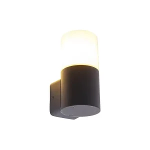 Chaîne de transmission Applique d'extérieur actuel noire avec abat-jour opale IP44 - Odense