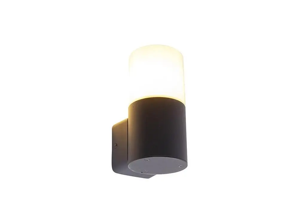 Chaîne de transmission Applique d'extérieur actuel noire avec abat-jour opale IP44 - Odense