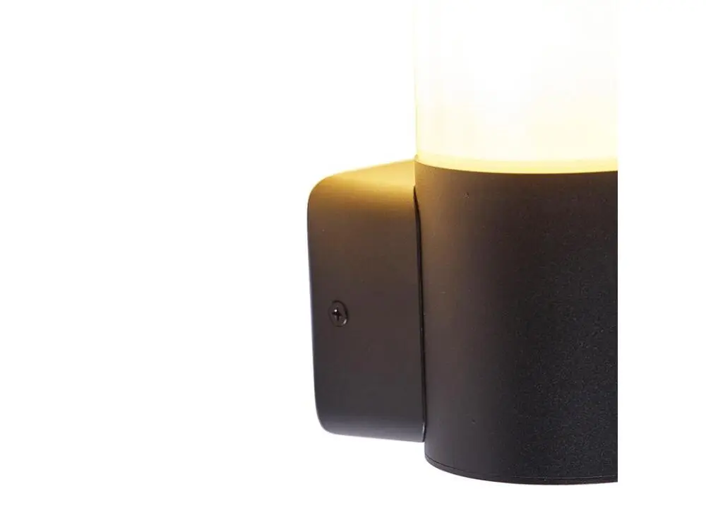 Chaîne de transmission Applique d'extérieur actuel noire avec abat-jour opale IP44 - Odense