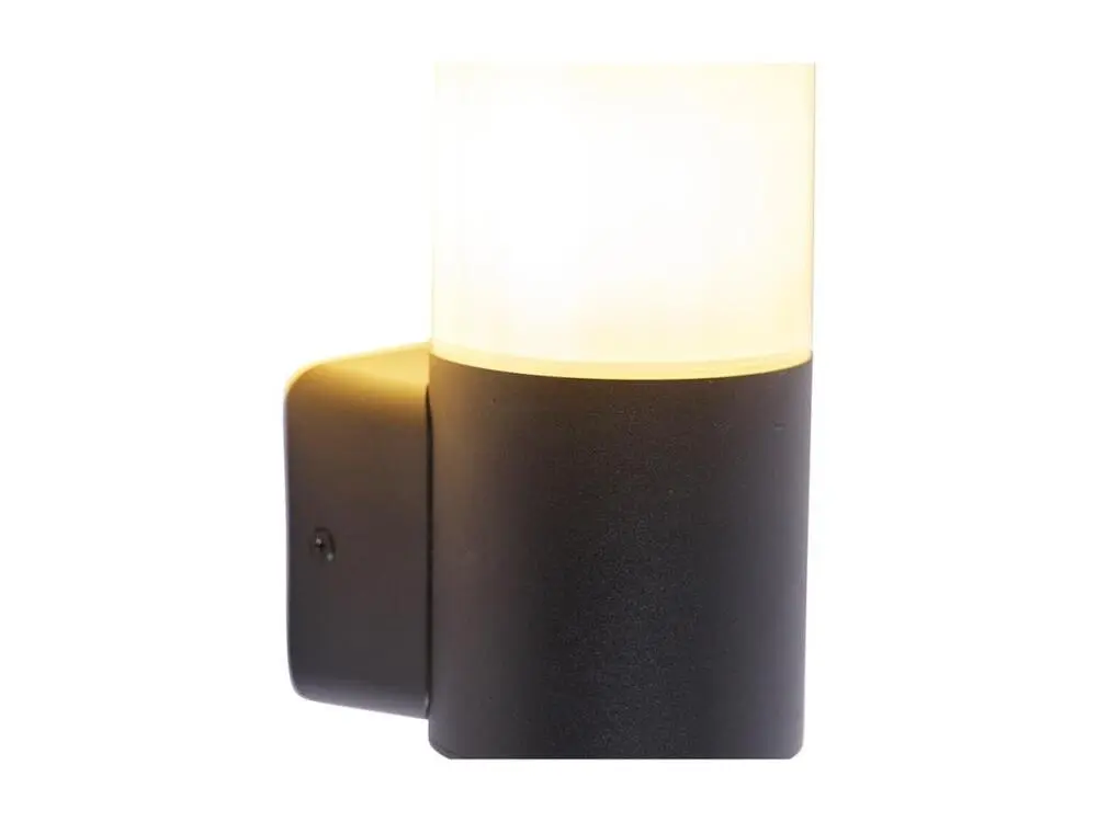 Chaîne de transmission Applique d'extérieur actuel noire avec abat-jour opale IP44 - Odense