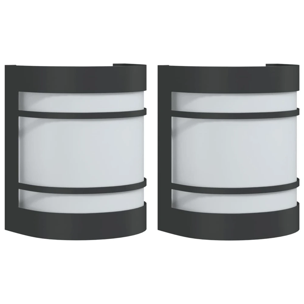 Chaîne de transmission Appliques murales d'extérieur 2 pcs noir acier inoxydable