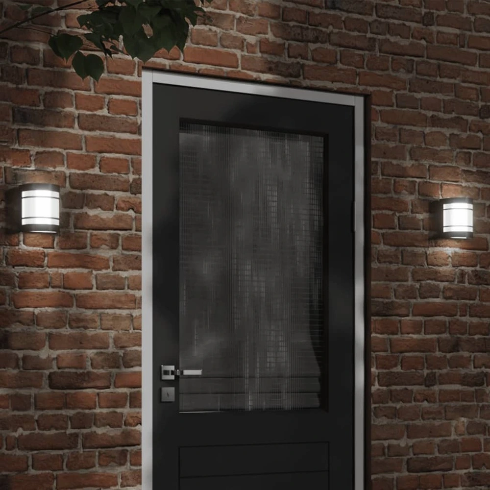 Chaîne de transmission Appliques murales d'extérieur 2 pcs noir acier inoxydable