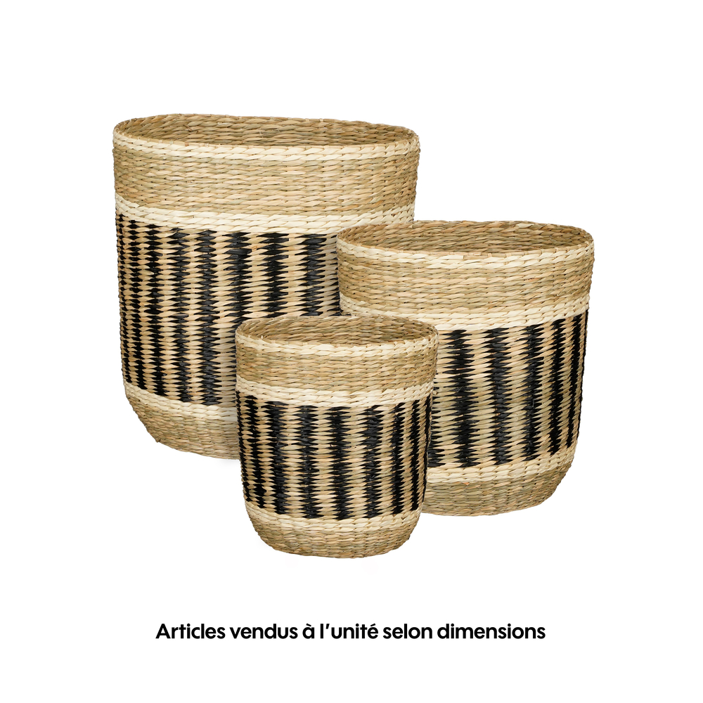 Chaîne de transmission Panier Jacy rond noir - H.35xD.34cm Mica