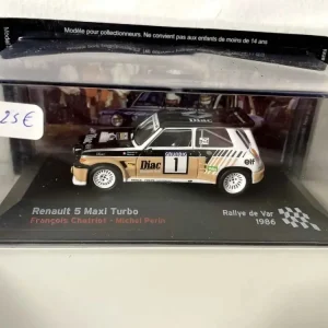 Chaîne de transmission Renault 5 Maxi Turbo marron et noire numéro 1 - rallye du Var de 1986