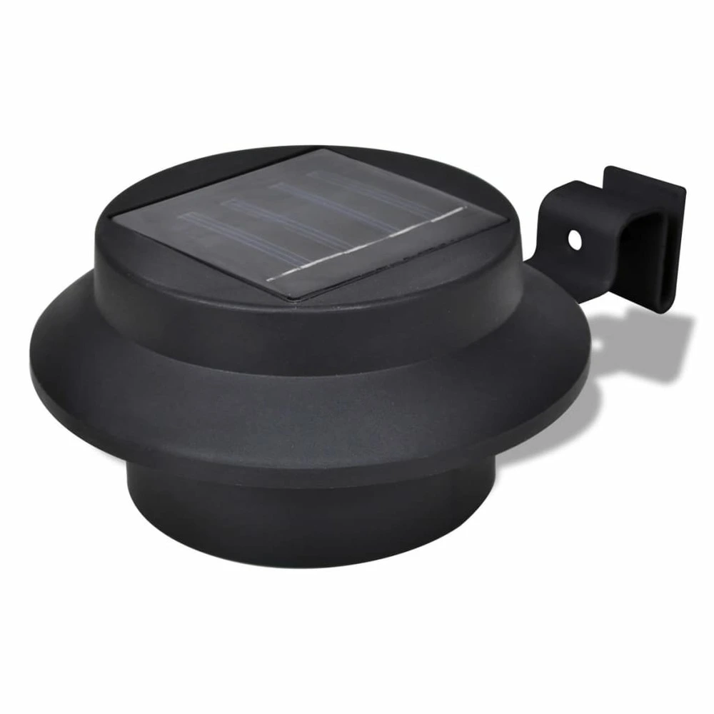 Échappement complet Lampes solaires 6 pcs pour clôture gouttière Noir