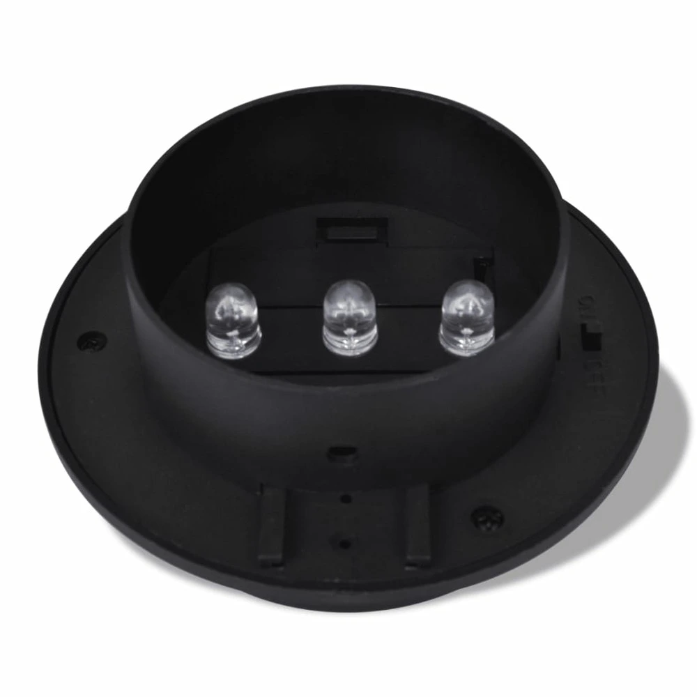 Échappement complet Lampes solaires 6 pcs pour clôture gouttière Noir