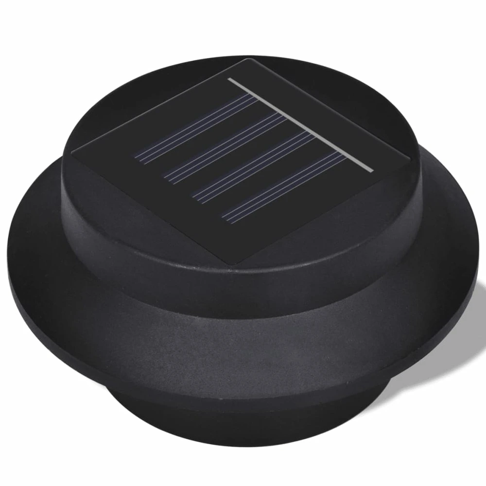 Échappement complet Lampes solaires 6 pcs pour clôture gouttière Noir