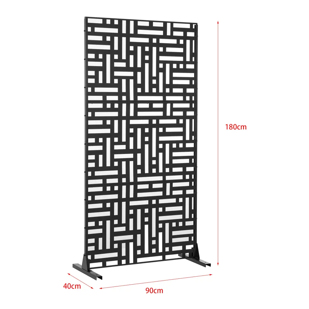 Cloison de séparation pour extérieur et intérieur acier galvanisé 180 x 90 x 40 cm noir 03_0009274 Compatible avec Honda C...