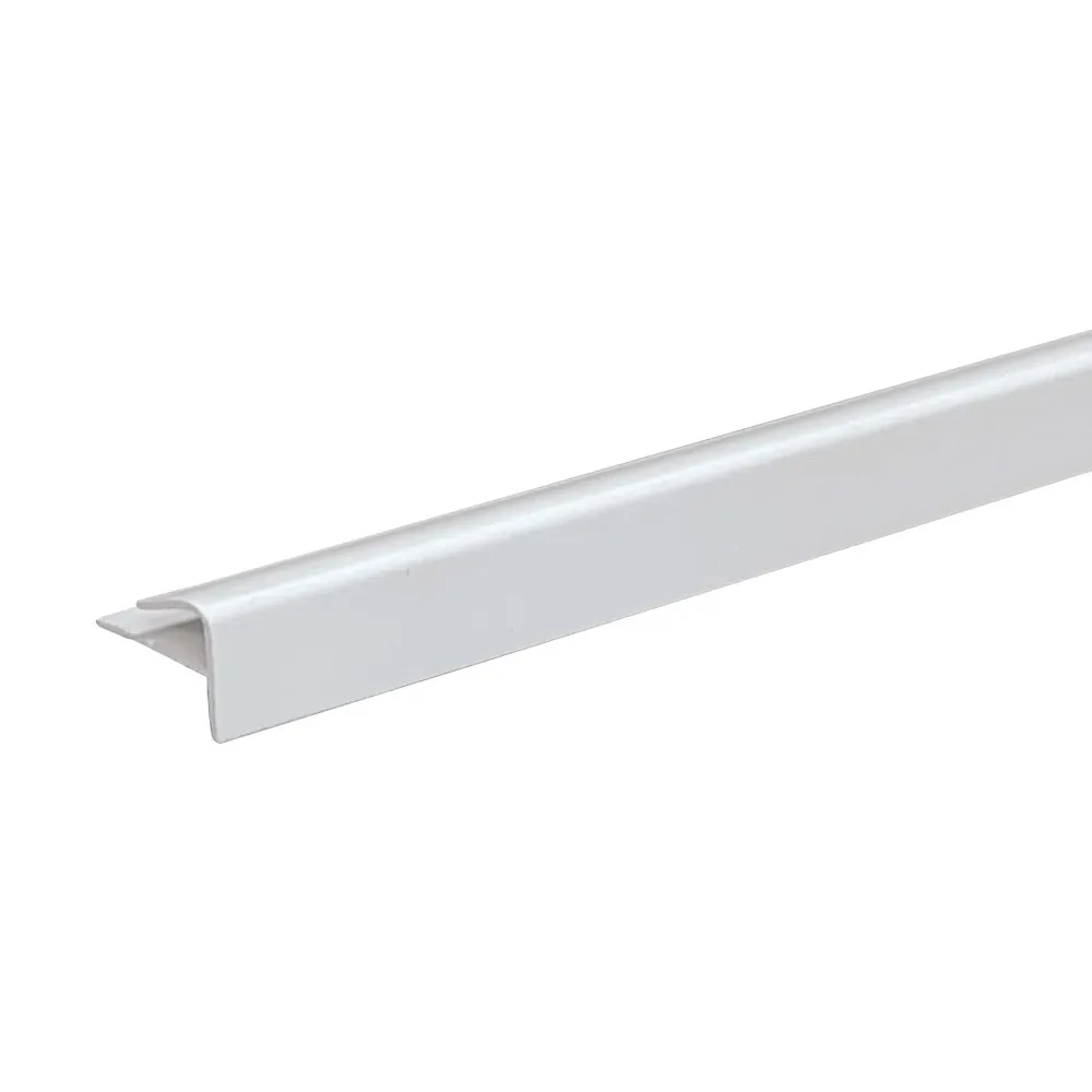 Coin extérieur blanc en plastique pour revêtement de 1/8" x 8' en acier inoxydable