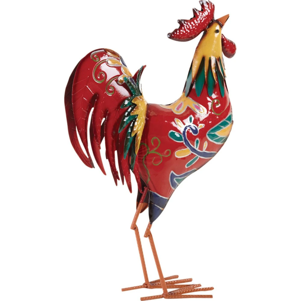 Coq en métal laqué multicolore - 520