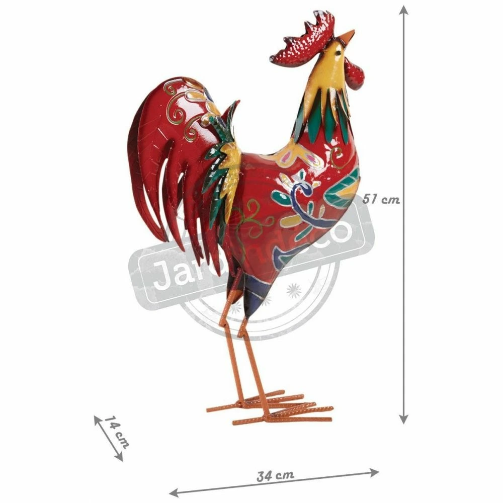 Coq en métal laqué multicolore - 520